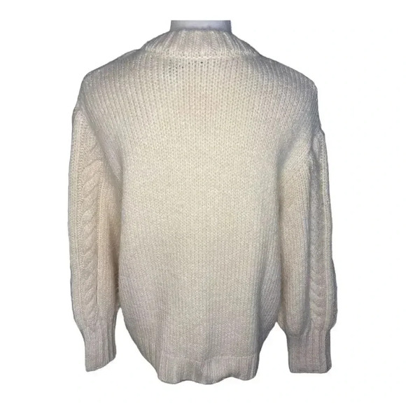 Mango Women’s Small Cable Knit Thick Oversized Cream Sweater - Picture 3 of 5